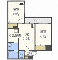 新琴似駅 徒歩20分 4階の物件間取画像